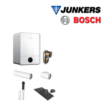 Junkers Bosch Gas-Brennwerttherme GC9000iW 20 E, GC922 mit Abgas Dach schwarz