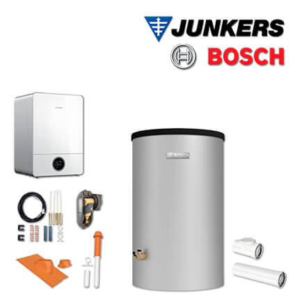 Junkers Bosch GC-S966 mit Gastherme GC9000iW 30 E, W120-5 O1 A, Abgas Dach rot