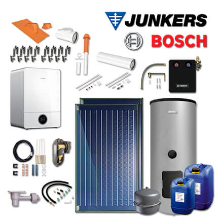 Junkers Bosch GC-Sys933 mit GC9000iW 30 E, 2xFKC-2S, WS290-5, Abgas Dach rot