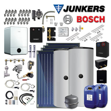 Junkers Bosch Gas-Brennwerttherme GC9001iW 20 H, GC-Sys944 mit 4xFKC-2S, BS500-6
