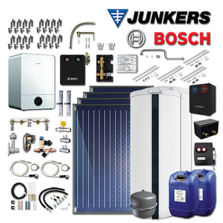 Junkers Bosch Gas-Brennwerttherme GC9001iW 20 H, GC-Sys947 mit 4xFKC-2S, CS750C