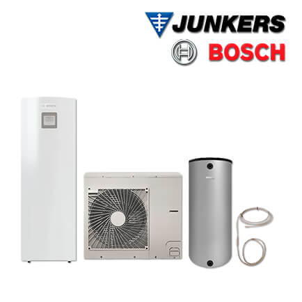 Junkers Bosch SAS44 mit Split Luft/Wasser-Wärmepumpe SAS 13-2 ASM, BH 200-5