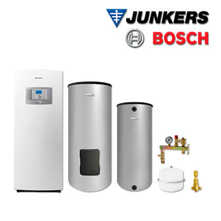 Junkers Bosch STE03 mit Sole/Wasser Erdwärmepumpe STE 100-1, WH 370, BH 200-5