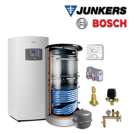 Junkers Bosch STE16 mit Sole/Wasser-Wärmepumpe STE 100-1, FF27.1S, BHS 750-6