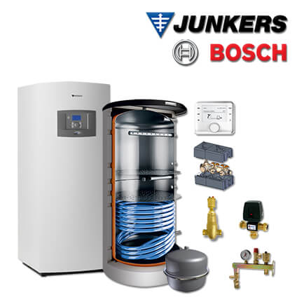 Junkers Bosch STE15 mit Sole/Wasser-Wärmepumpe STE 80-1, FF27.1S, BHS 750-6