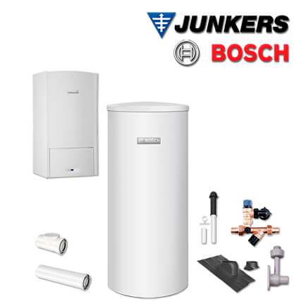 Junkers Bosch Gastherme ZSB 14-5.2 C, ZSB-S547 mit SK160-5, Abgas Dach schw E/H