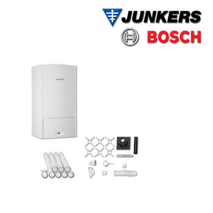 Junkers Bosch Gas-Brennwerttherme ZSB 14-5.2 C, ZSB519 mit Abgas Schacht, E/H