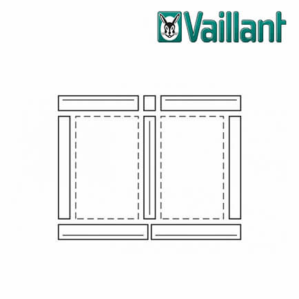 Vaillant Indach, Grundset vertikal für 2 Kollektoren nebeneinander, Aluminium