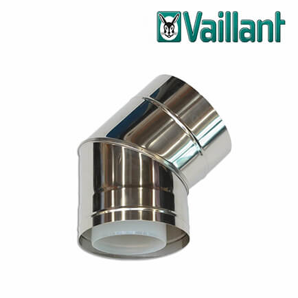 Vaillant-0020106405-1 Vaillant Bogen 45° für Fassadenverlegung, konzentrisch Ø 110/160 PP/Edelstahl