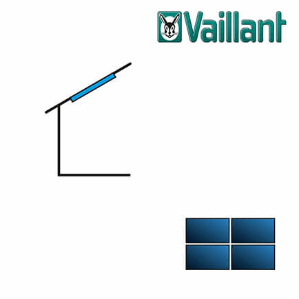 Vaillant Kollektormontage-Set, 2×2 VFK 145 / 155 H, Indach 23°-75°, 2-reihig