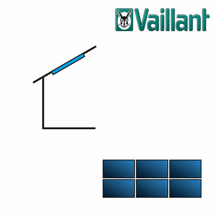 Vaillant Kollektormontage-Set, 2×3 VFK 145 / 155 H, Indach 23°-75°, 2-reihig