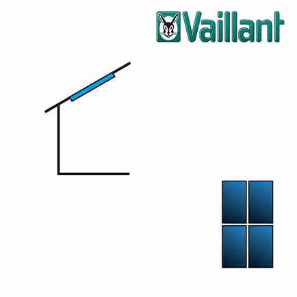 Vaillant Kollektormontage-Set, 4x VFK 145 / 155 V, Indach 23°-75°, 2-reihig