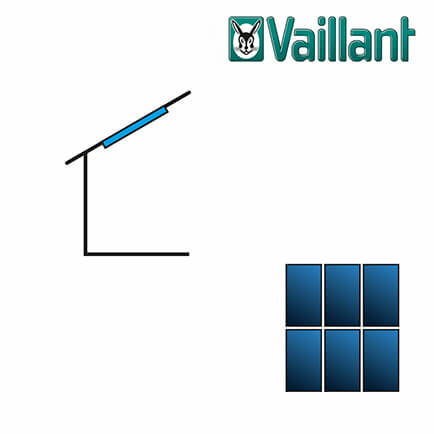 Vaillant Kollektormontage-Set, 6x VFK 145 / 155 V, Indach 23°-75°, 2-reihig