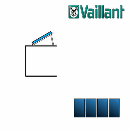 Vaillant Kollektormontage-Set 9.024, 4x VFK 145 / 155 V Flachdach nebeneinander