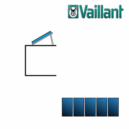 Vaillant Kollektormontage-Set 9.025, 5x VFK 145 / 155 V Flachdach nebeneinander