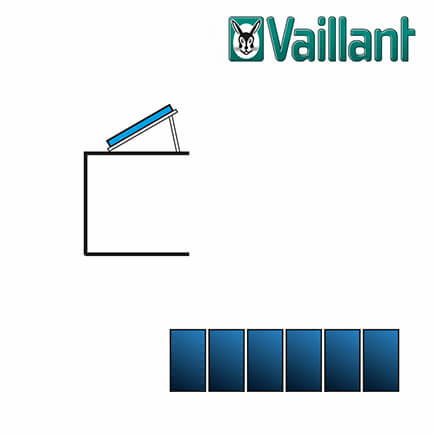 Vaillant Kollektormontage-Set 9.026, 6x VFK 145 / 155 V Flachdach nebeneinander