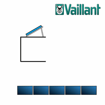Vaillant Kollektormontage-Set 9.057, 5x VFK 145 / 155 H Flachdach nebeneinander