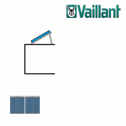Vaillant Kollektormontage-Set 9.080, 2x VTK 1140/2 Flachdach nebeneinander