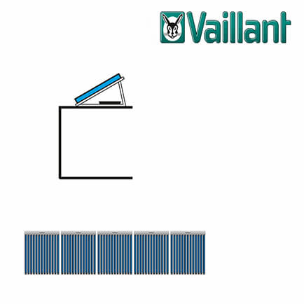 Vaillant Kollektormontage-Set 9.089, 5x VTK 1140/2 Flachdach nebeneinander