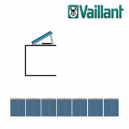 Vaillant Kollektormontage-Set 9.091, 7x VTK 1140/2 Flachdach nebeneinander