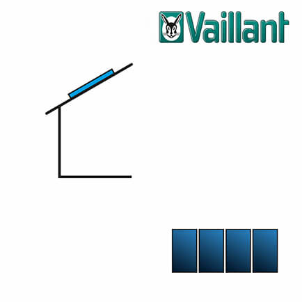 Vaillant Kollektormontage-Set 9.010, 4x VFK 145 / 155 V nebeneinander auf Schindel