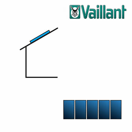 Vaillant Kollektormontage-Set 9.011, 5x VFK 145 / 155 V nebeneinander auf Schindel