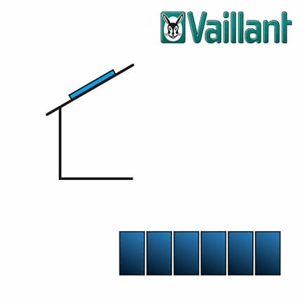 Vaillant Kollektormontage-Set 9.012, 6x VFK 145 / 155 V nebeneinander auf Schindel