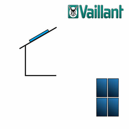 Vaillant Kollektormontage-Set 9.013, 4x VFK 145 / 155 V 2-reihig auf Schindel