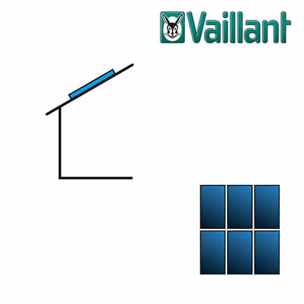 Vaillant Kollektormontage-Set 9.014, 6x VFK 145 / 155 V 2-reihig auf Schindel