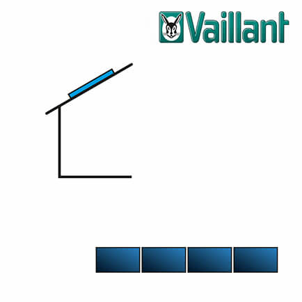 Vaillant Kollektormontage-Set 9.034, 4x VFK 145 / 155 H nebeneinander auf Pfanne