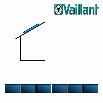 Vaillant Kollektormontage-Set 9.036, 6x VFK 145 / 155 H nebeneinander auf Pfanne
