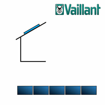 Vaillant Kollektormontage-Set 9.043, 5x VFK 145 / 155 H nebeneinander auf Schindel