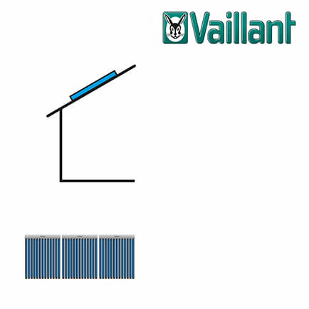 Vaillant Kollektormontage-Set 9.065, 3x VTK 1140/2, nebeneinander auf Pfanne