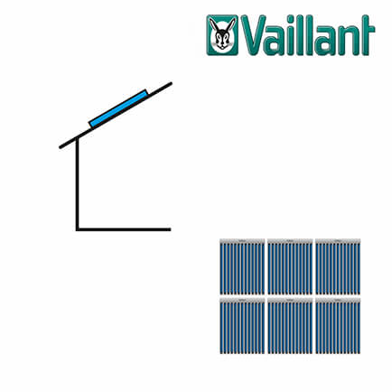 Vaillant Kollektormontage-Set 9.079, 6x VTK 1140/2, 2-reihig auf Schindel