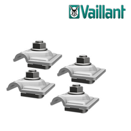 Vaillant-0020228580-1 Vaillant Befestigungsklemme Außen silber (4 Stck) für Montageschiene