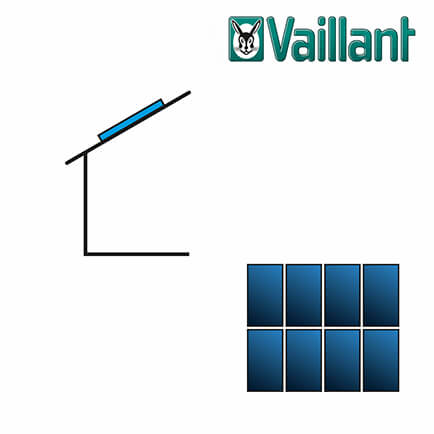 Vaillant Kollektormontage-Set 9.105, 2×4 VFK 135/2 / 140/2, 2-reihig auf Pfanne