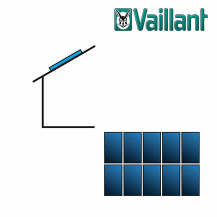 Vaillant Kollektormontage-Set 9.106, 10x VFK 135/2 / 140/2, 2-reihig auf Pfanne