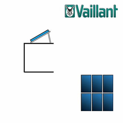 Vaillant Kollektormontage-Set 9.120, 2×3 VFK 135/2 / 140/2, Flachdach 2-reihig
