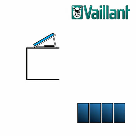 Vaillant Kollektormontage-Set 9.121, 4x VFK 135/2 / 140/2, Flachdach nebeneinander