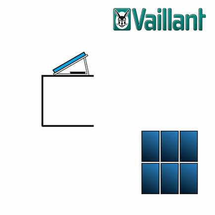 Vaillant Kollektormontage-Set 9.125, 2×3 VFK 135/2 / 140/2, Flachdach 2-reihig
