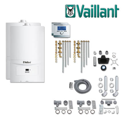 Vaillant Paket 1.614, 2x ecoTEC pure VCW 206/7-2, VRT 350, Abgas, L / LL