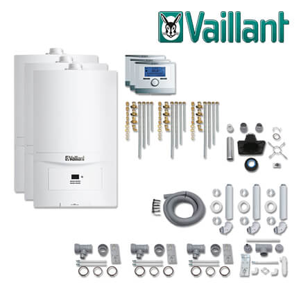Vaillant Paket 1.615, 3x ecoTEC pure VCW 206/7-2, VRT 350, Abgas, L / LL