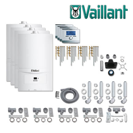 Vaillant Paket 1.616, 4x ecoTEC pure VCW 206/7-2, VRT 350, Abgas, L / LL