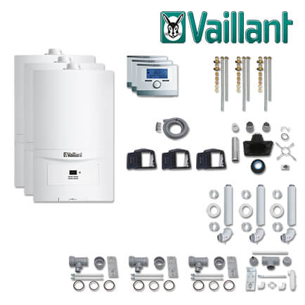 Vaillant Paket 1.619, 3x ecoTEC pure VC 146/7-2, VRT 350, Abgas, L / LL