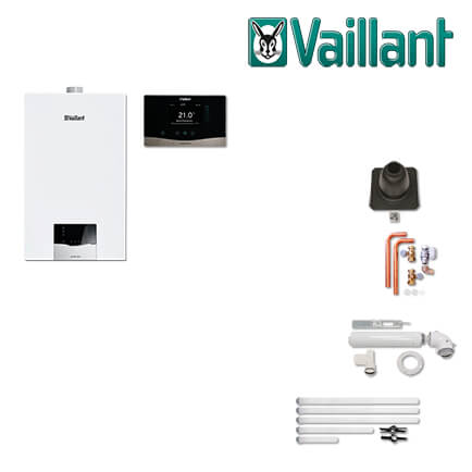 Vaillant Paket 1.702 ecoTEC plus VC 10 CS/1-5, VRC 720, Inst.-Set, Abgas starr