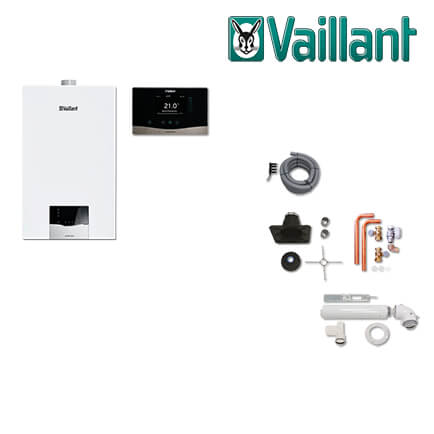 Vaillant Paket 1.703 ecoTEC plus VC 10 CS/1-5, VRC 720, Inst.-Set, Abgas flex