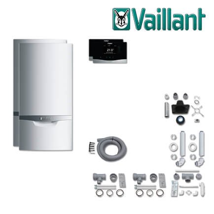 Vaillant Paket 1.801, 2x ecoTEC plus VC 206/5-5, 2x VRT 380, Abgas L/LL