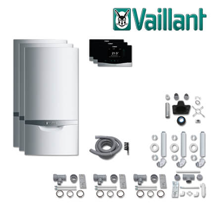 Vaillant Paket 1.802, 3x ecoTEC plus VC 206/5-5, 3x VRT 380, Abgas E/H