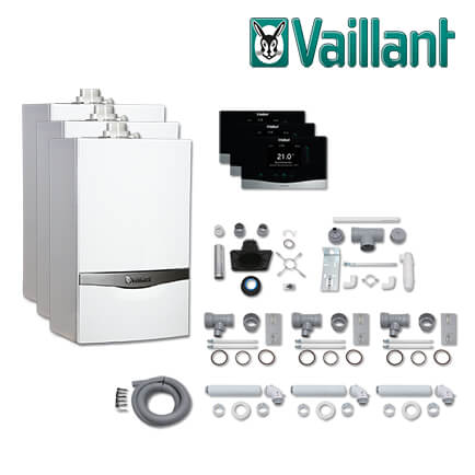 Vaillant Paket 1.802/2, 3x ecoTEC plus VC 206/5-5, VRT 380/2, Abgas E/H