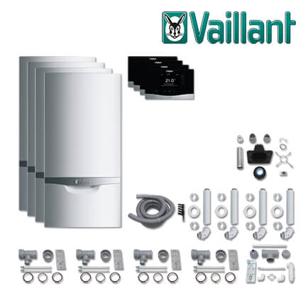 Vaillant Paket 1.804, 4x ecoTEC plus VC 206/5-5, 4x VRT 380, Abgas E/H